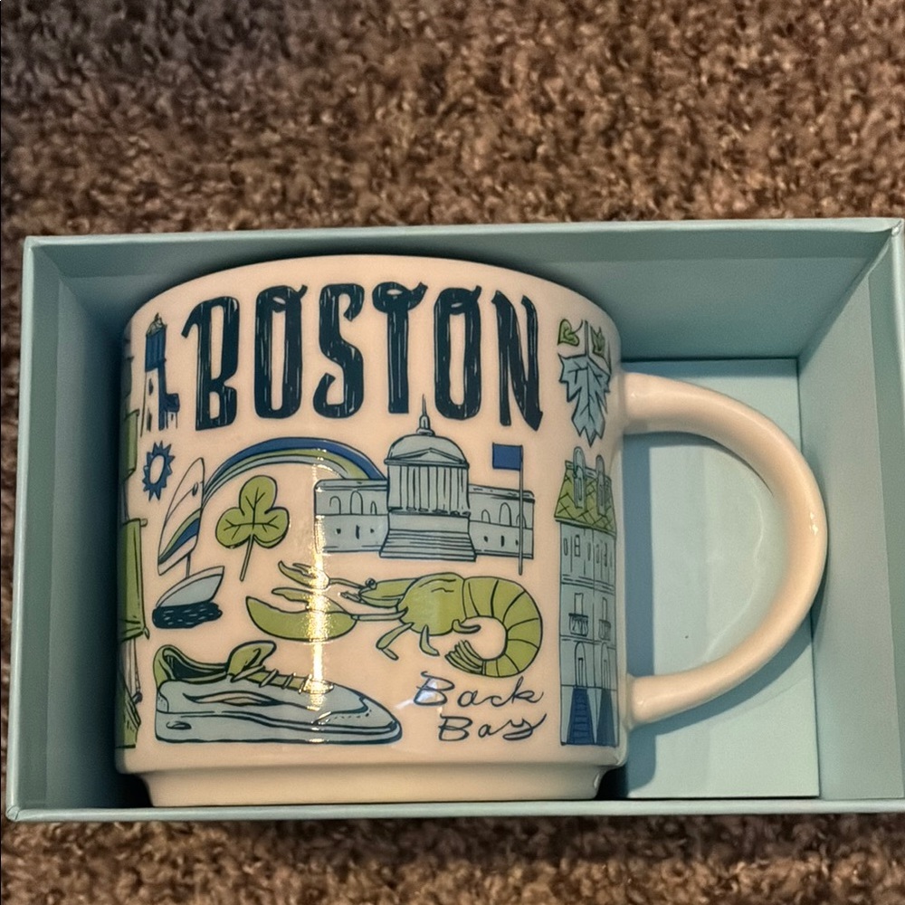Starbucks Blue and Green Boston Mug Dining Collection
